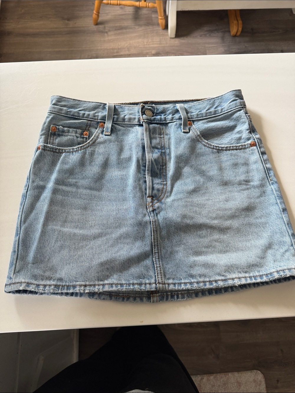 Levis Light Blue Denim Mini Skirt